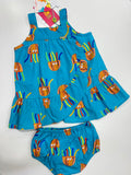 Vestido Fundo do Mar com Babado