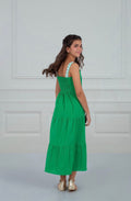 Vestido Detalhes Verde Bandeira