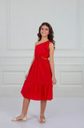 Vestido um ombro Vermelho