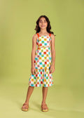 Vestido Flores em Cubos