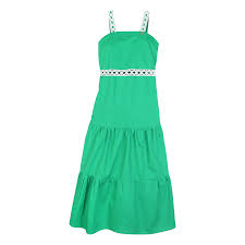 Vestido Detalhes Verde Bandeira